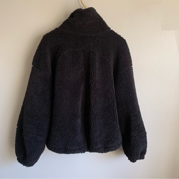 Lululemon cinchable Sherpa fleece full zip jacket black size 10 - Picture 3 of 7